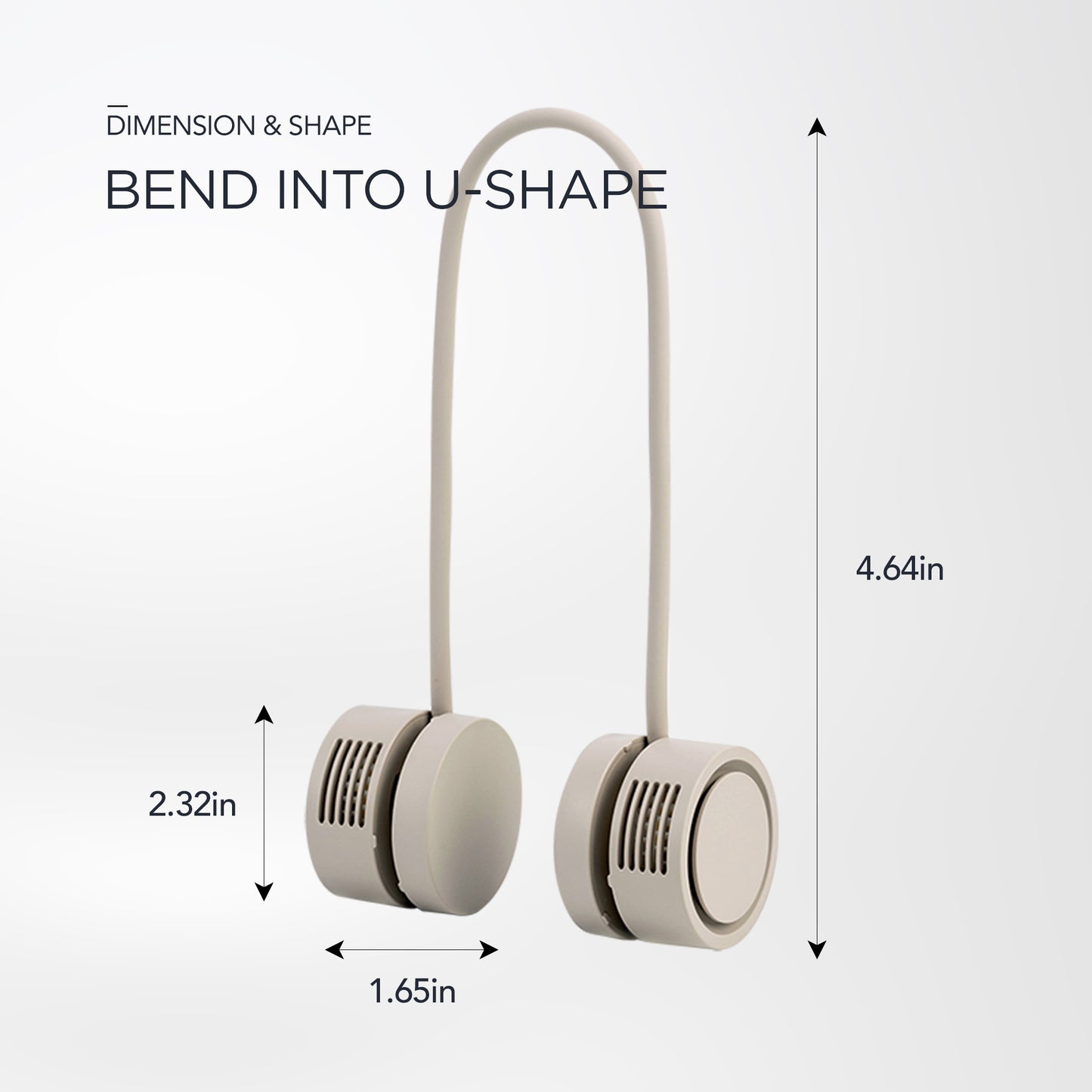 Rolling Bladeless Neckband Rechargeable Portable Fan Beige