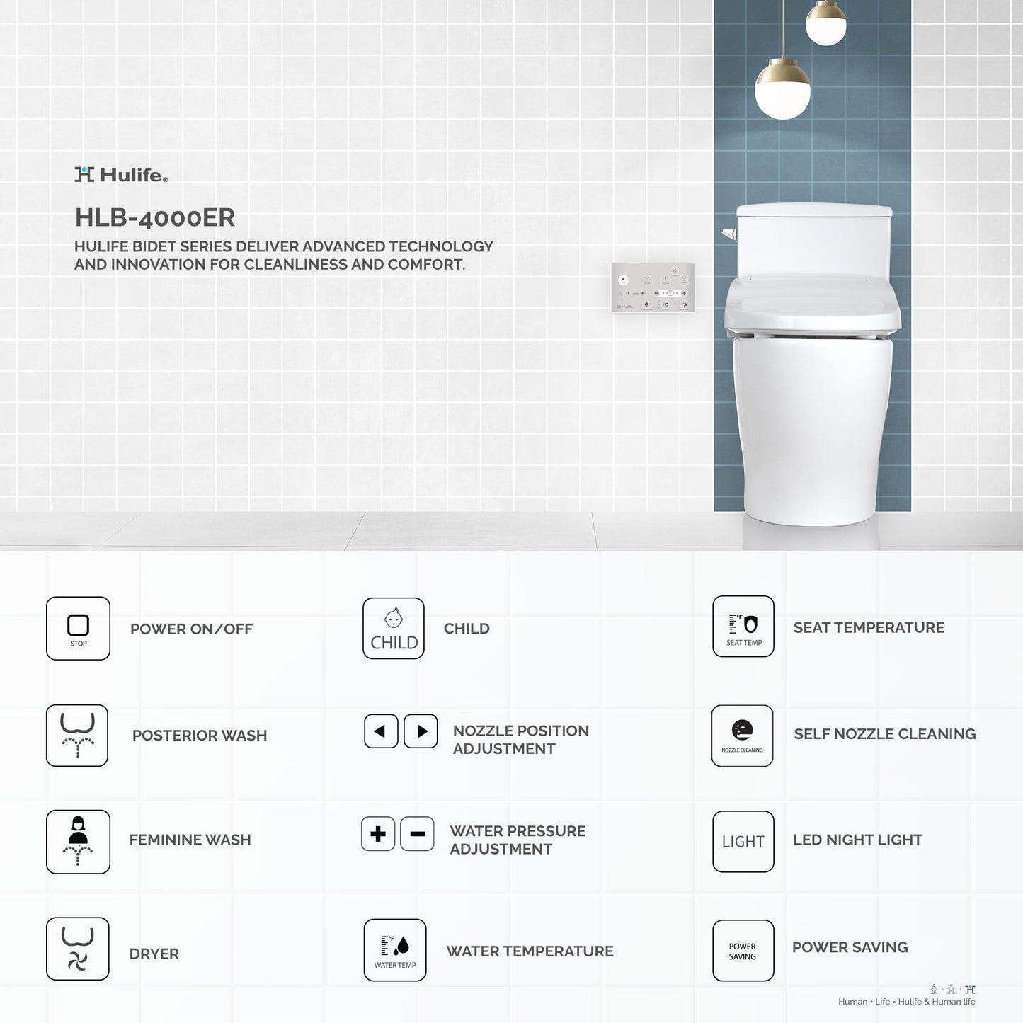 Hulife HLB-4000ER Electric Bidet Seat