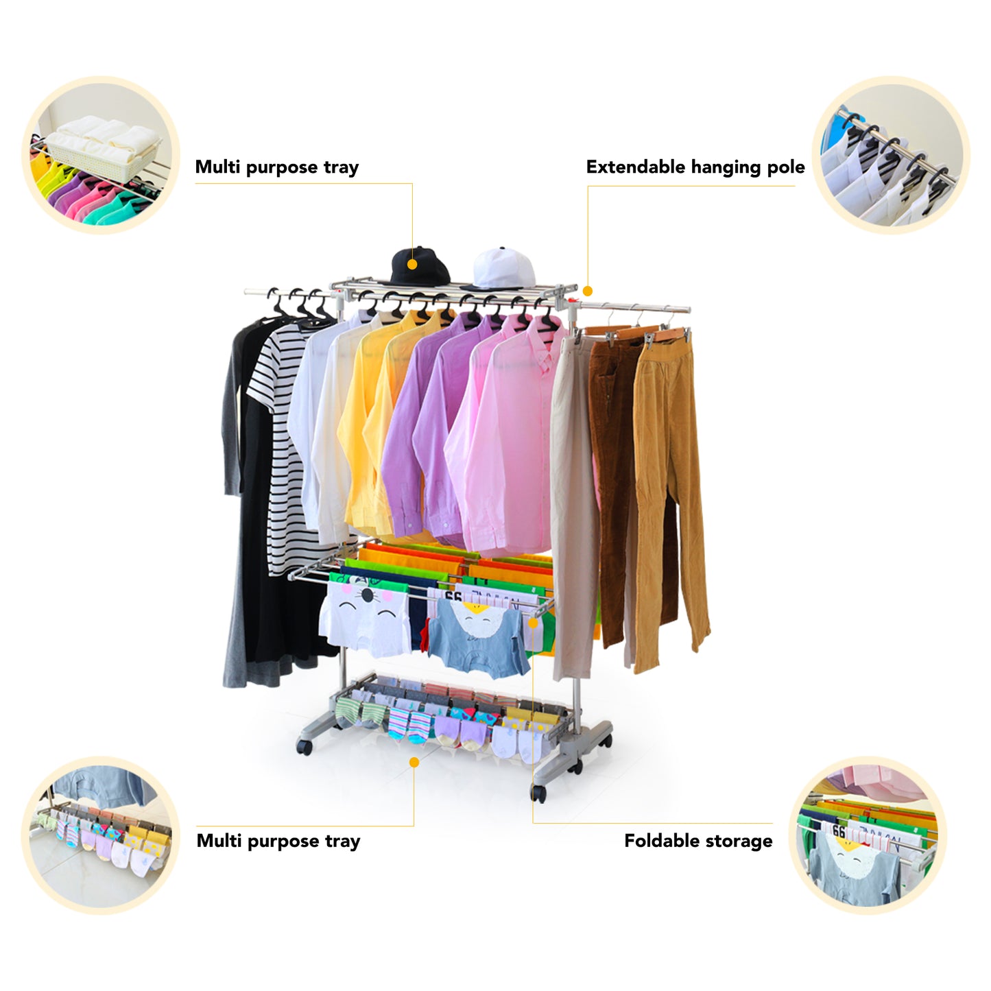 Hanger Type Foldable Clothes Drying Rack