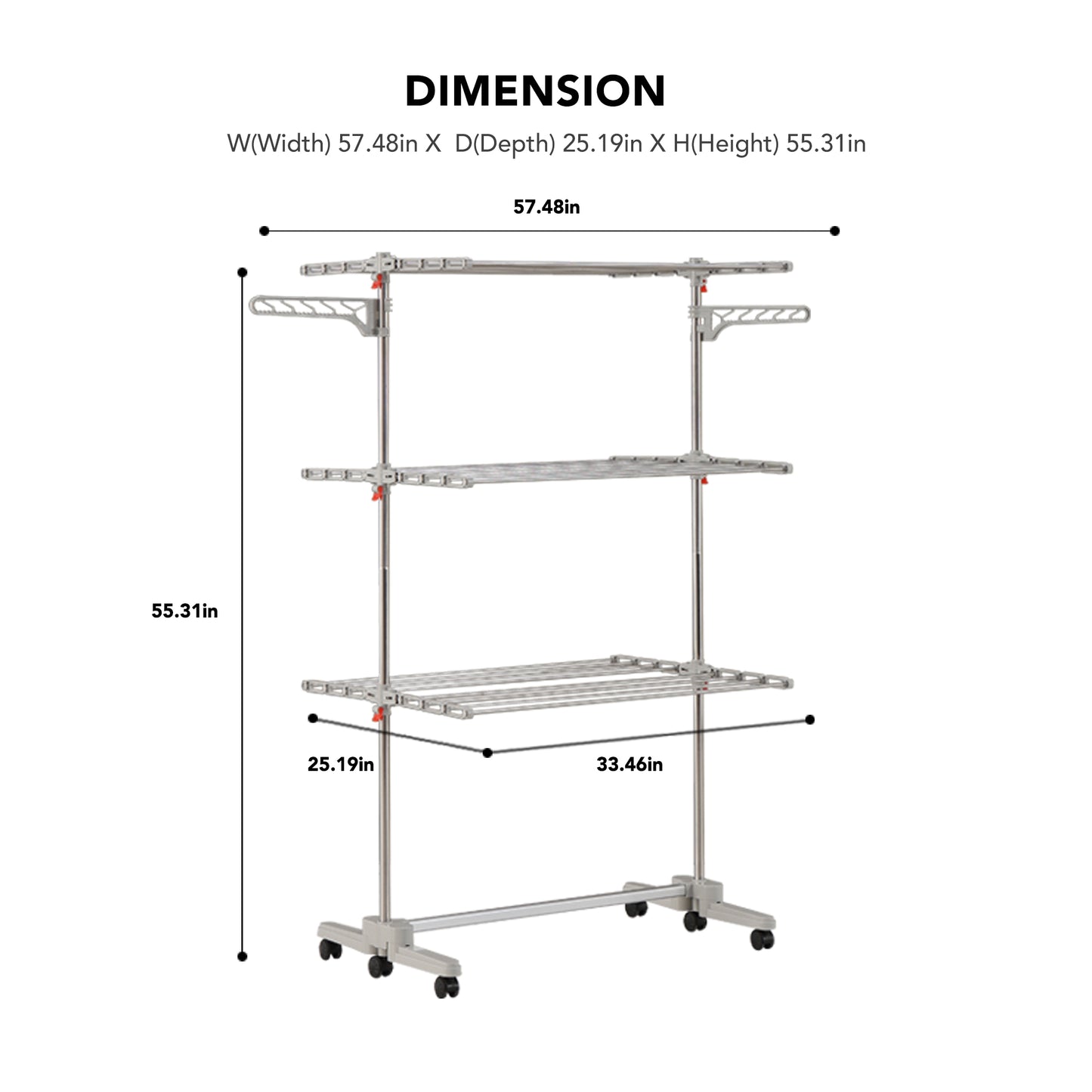 3-Tier Foldable Clothes Drying Rack